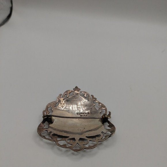 Vintage 1930\'s brooch dancer Heart Open work Siam sterling Openwork